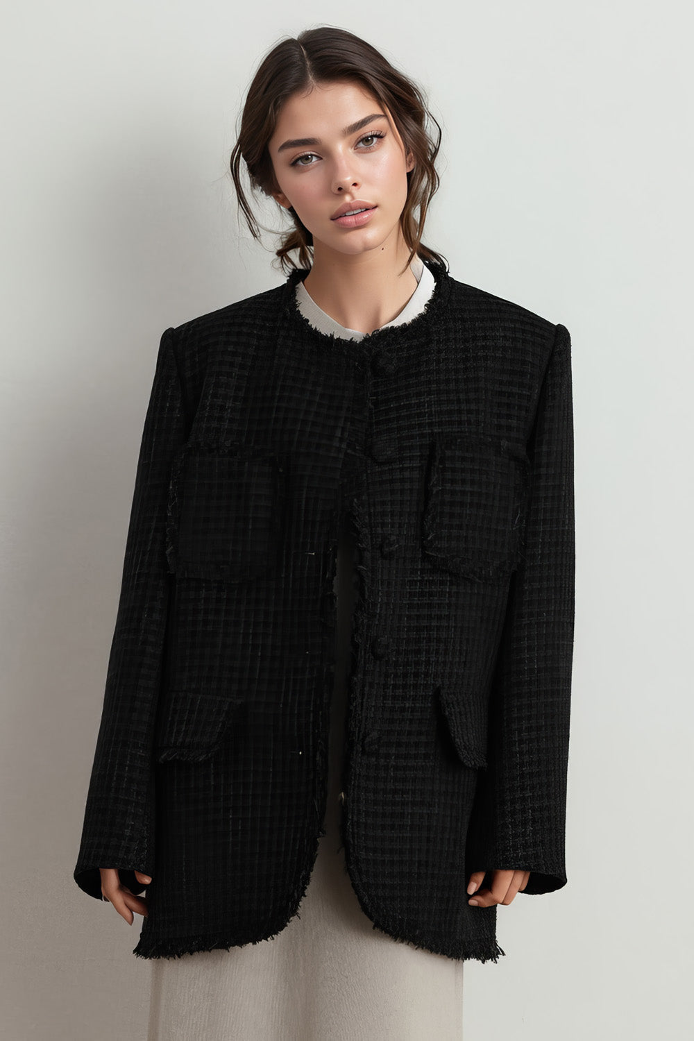 Zara black tweed clearance jacket