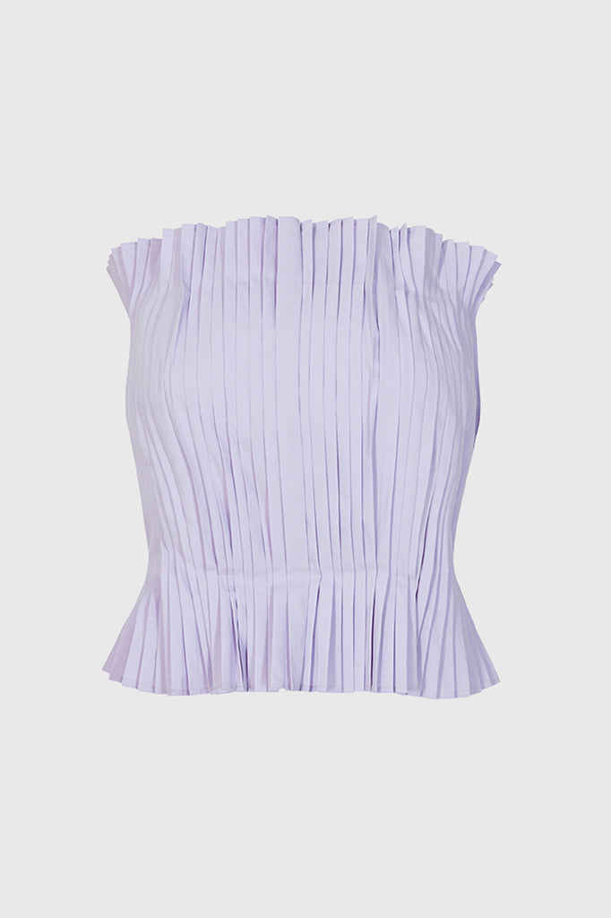 Strapless Pleated Top - Purple