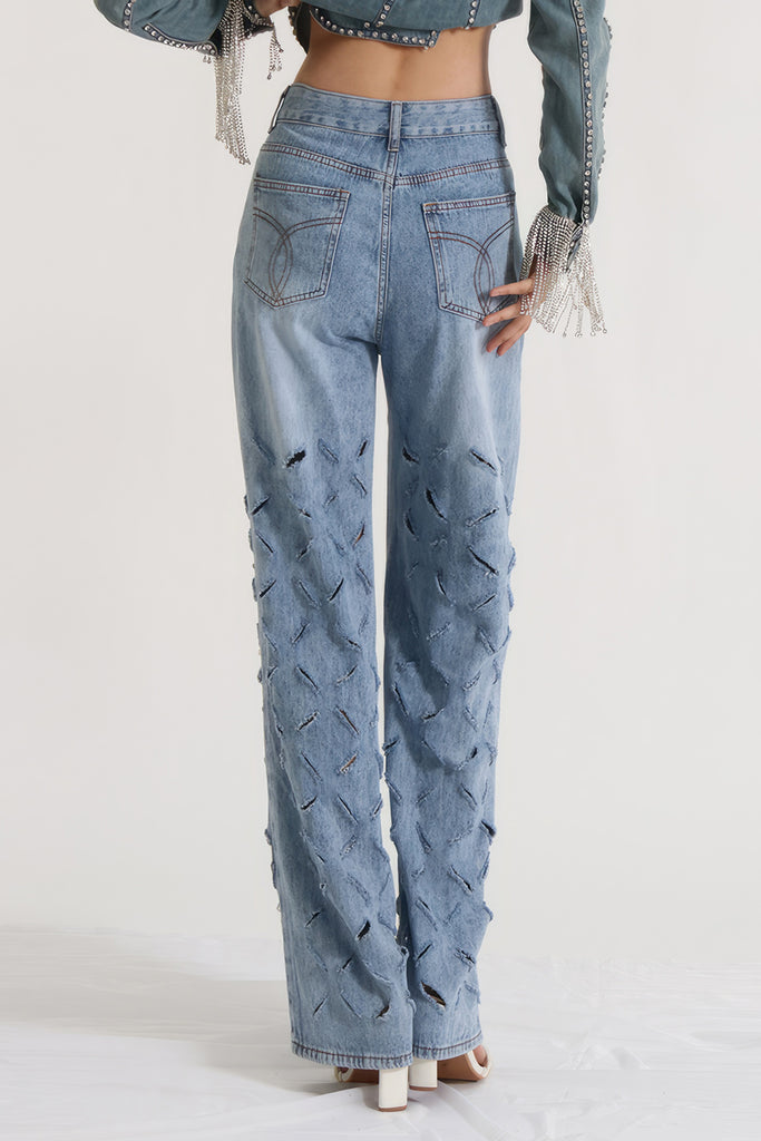 Jeans with Rhinestones - Blue