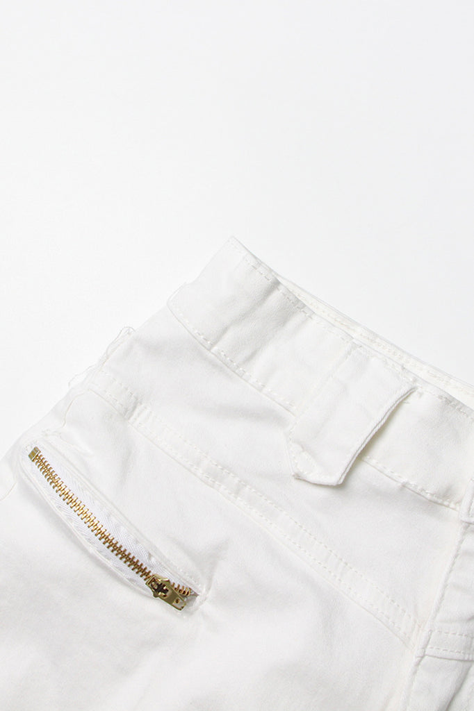 Mini Skirt with Pockets - White