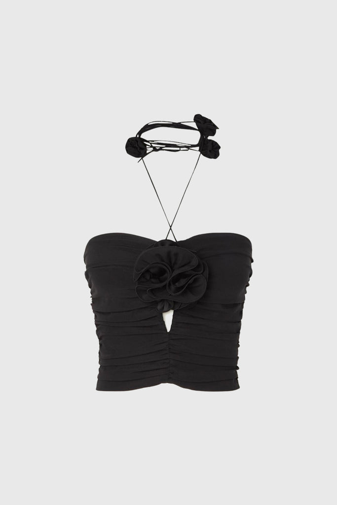 Top corset à lacets - Noir