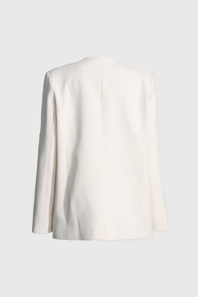 Elegant Blazer with Golden Embellishments - White