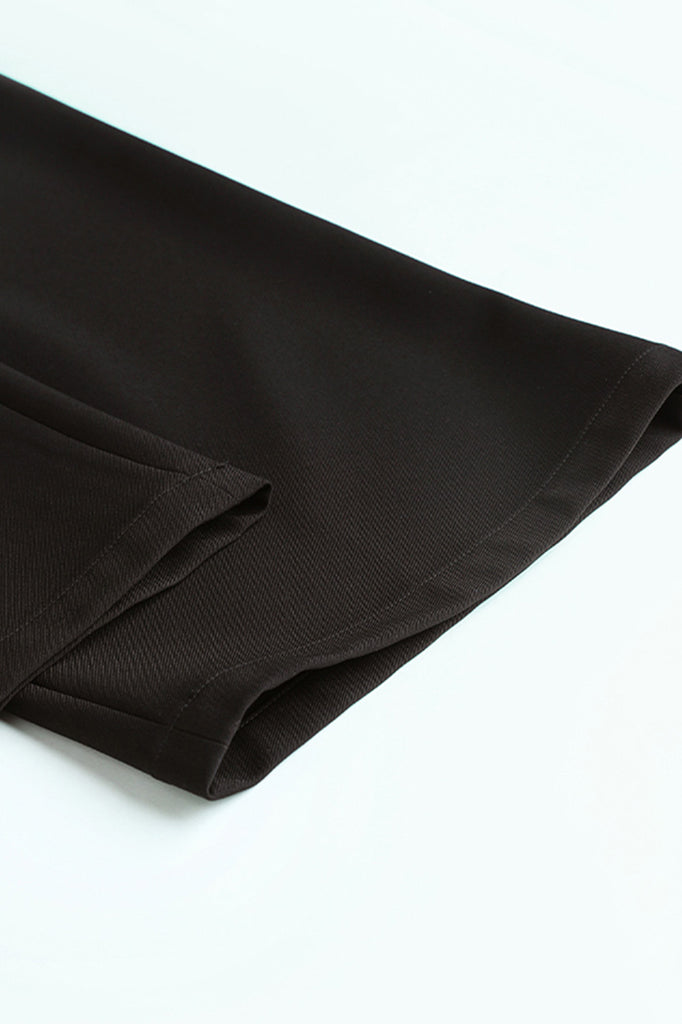 Pantalón plisado de pata ancha - Negro