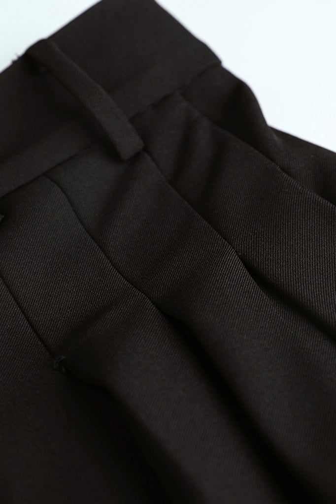 Plisowane spodnie z szerokimi nogawkami - Czarne