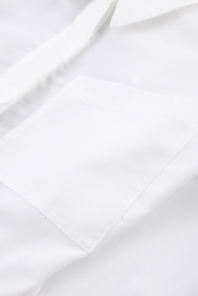Hemd mit überschnittenen Schultern und offenem Rücken - Weiß