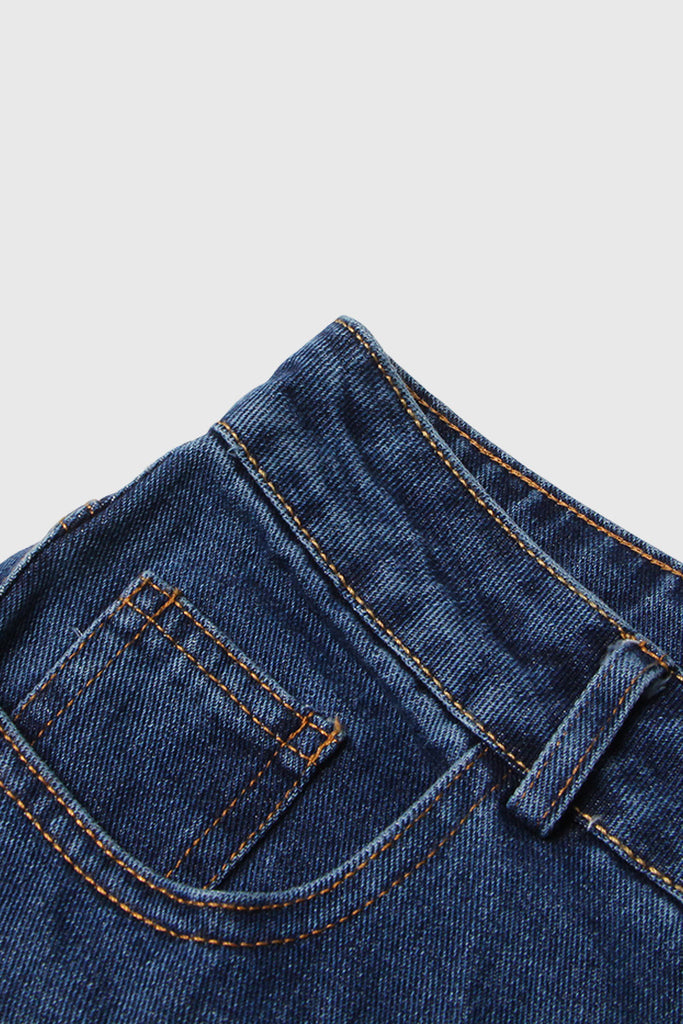 Jeans cargo a vita bassa - Blu