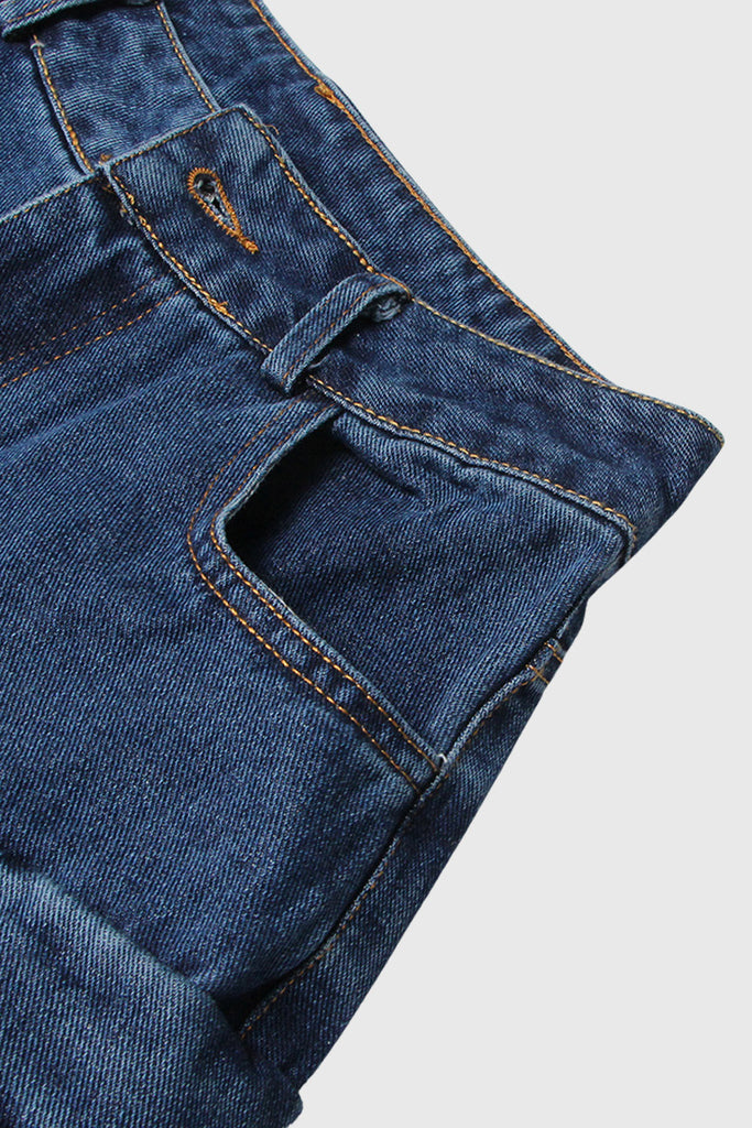 Calças de ganga de cintura baixa - Azul