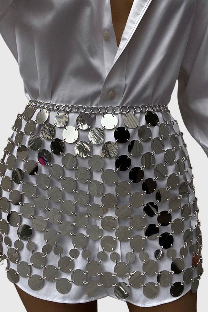 Flitrová sukně - stříbrná