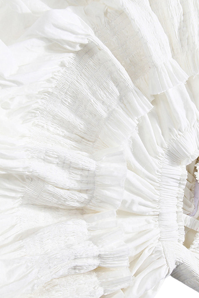 Sukienka maxi z kwadratowym dekoltem - biała