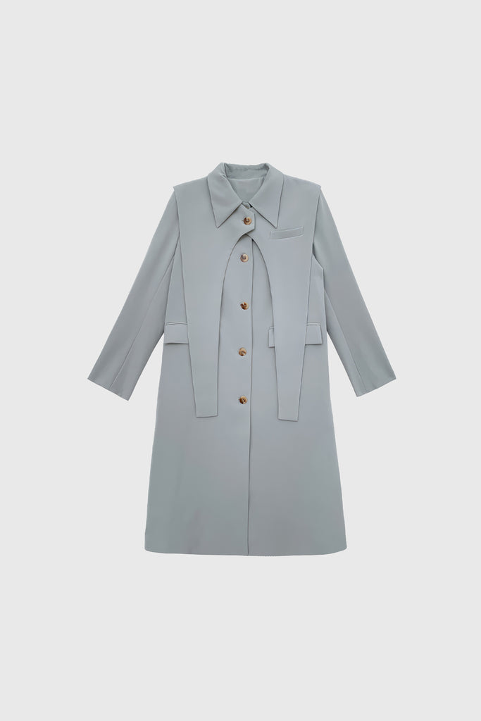 Trench-coat à double épaisseur - Gris