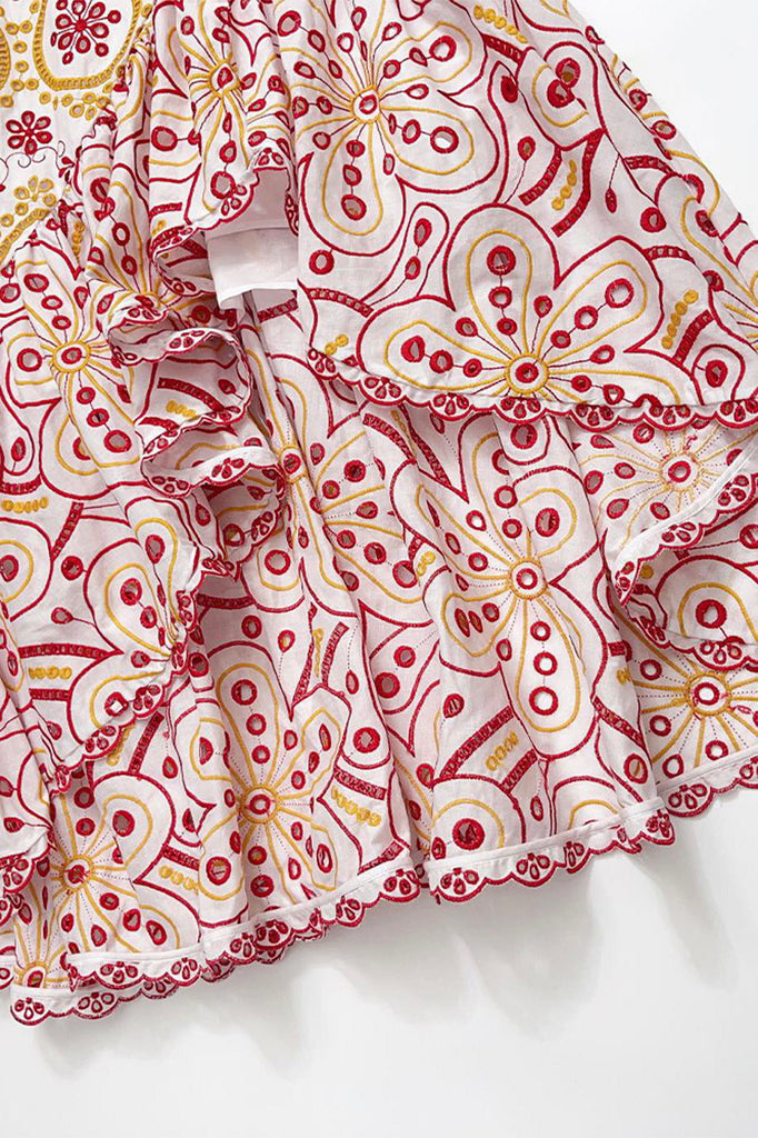 Vzorované nepravidelné midi šaty - růžové