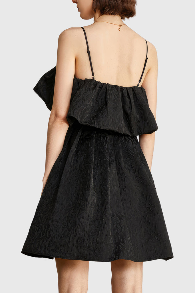 Mini jurk met structuur - Zwart