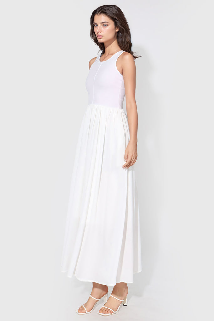 Ærmeløs kjole - hvid
