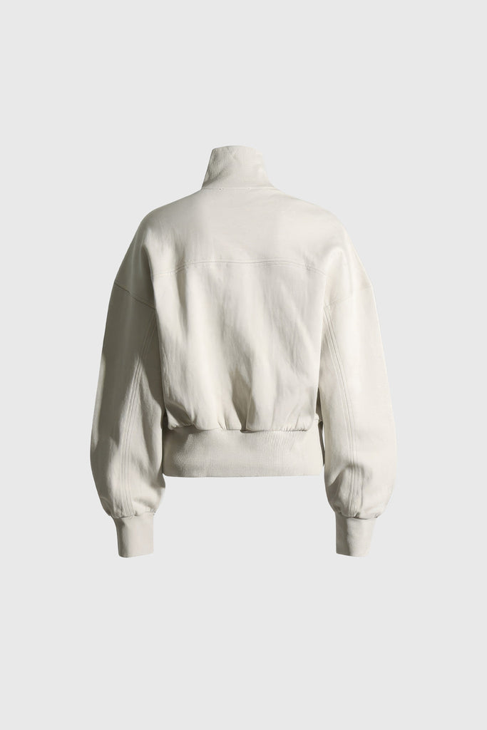 Sweatshirt zippé à épaules dégagées - Beige