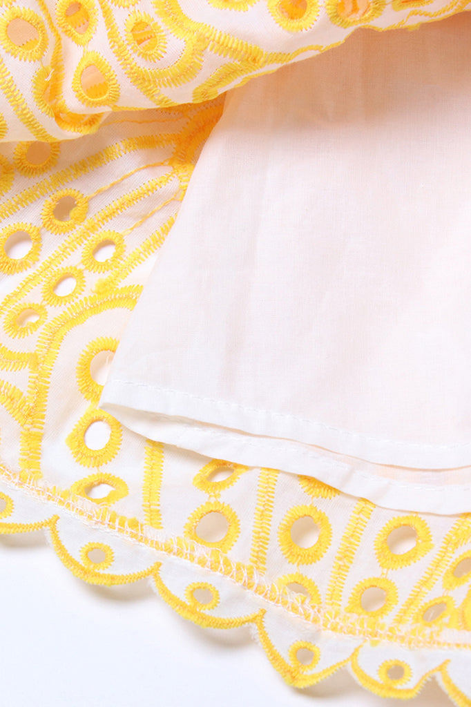 Mini robe sans manches à élastique - Jaune