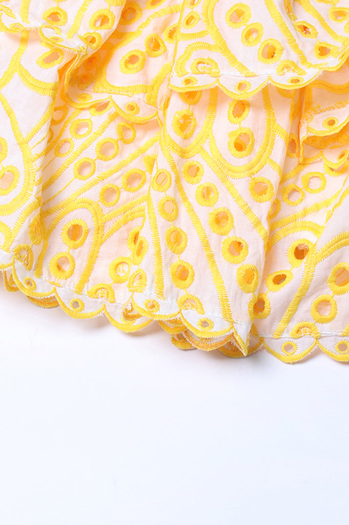 Mini robe sans manches à élastique - Jaune