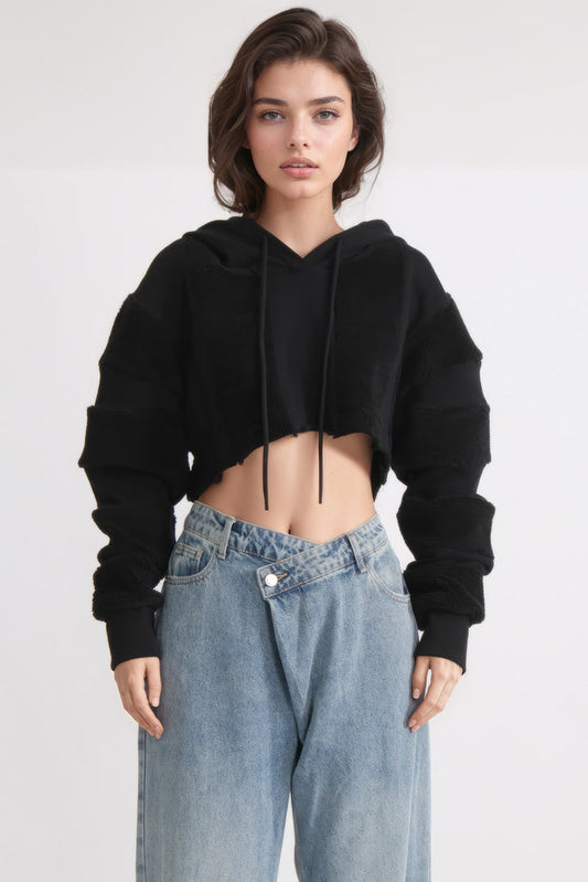 Cropped Hoodie - Svart