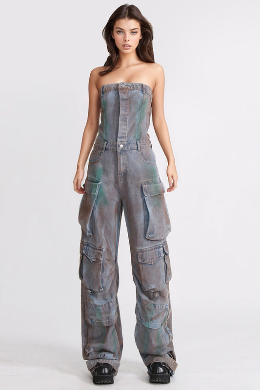 Dirty Denim jumpsuit - donkerblauw