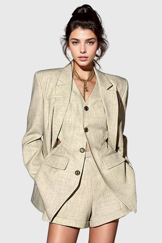 3-Piece Suit Set - Beige