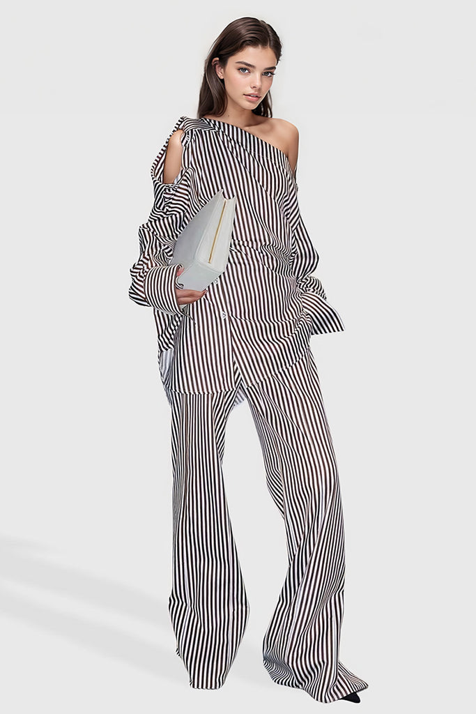 Striped Co-Ord - Grey