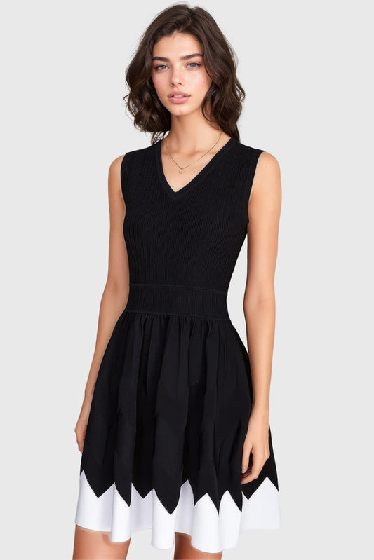 Vestido Contrast - Preto