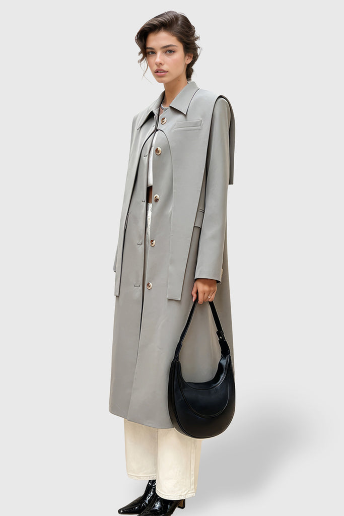 Trench-coat à double épaisseur - Gris