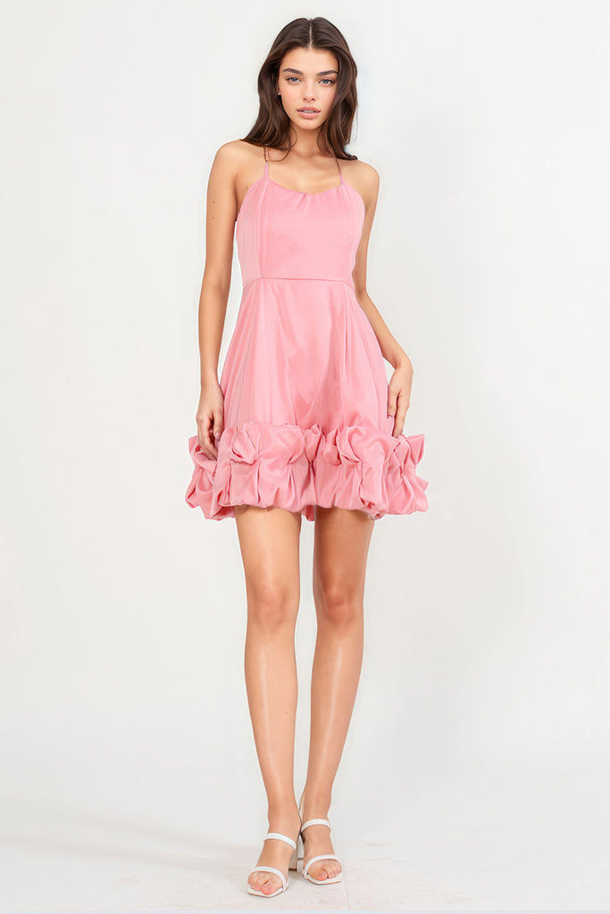 Mini jurk met detail aan de zoom - Roze