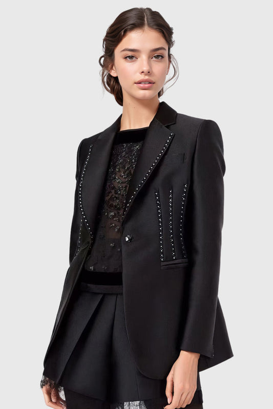 Cambered Blazer med strass - Svart