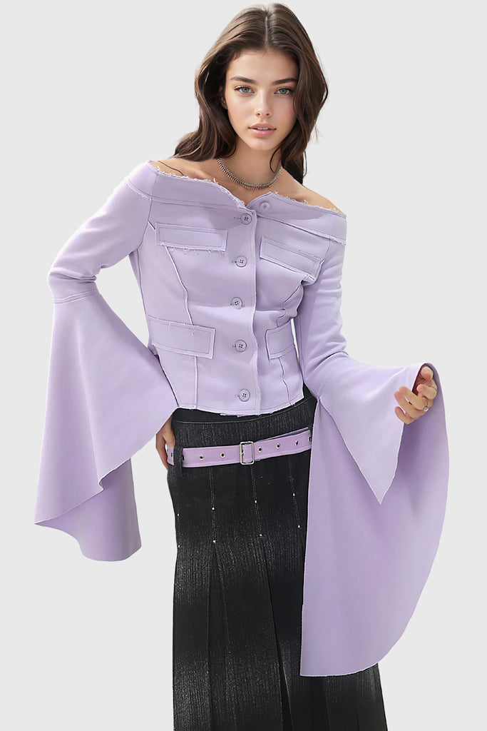 Chemise à manches extra-longues - violet