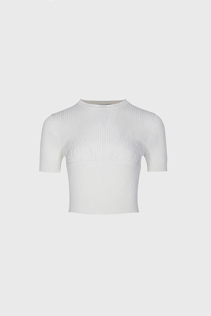 Ribbed Crop Top - White