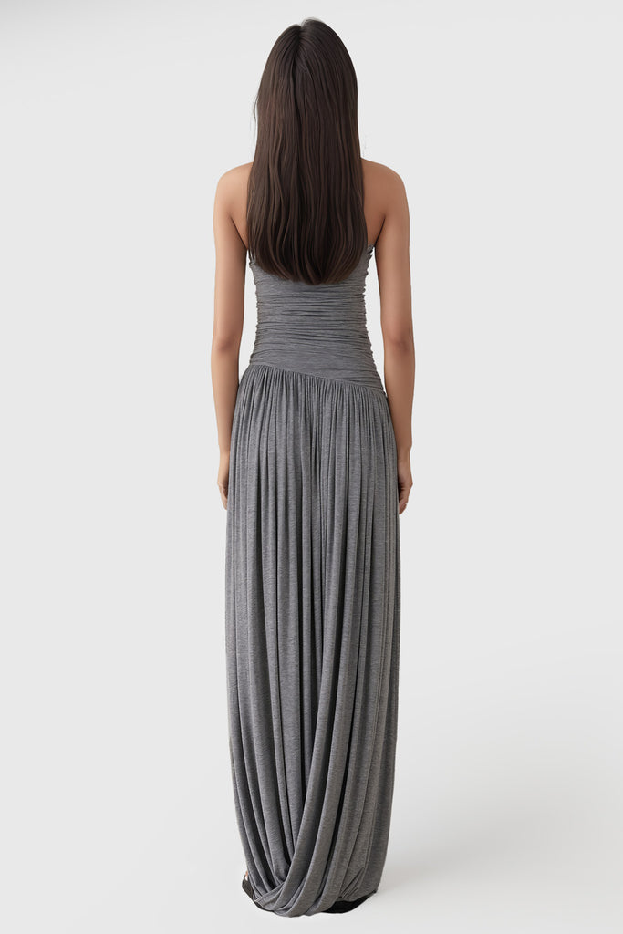 Robe longue en jersey - Gris