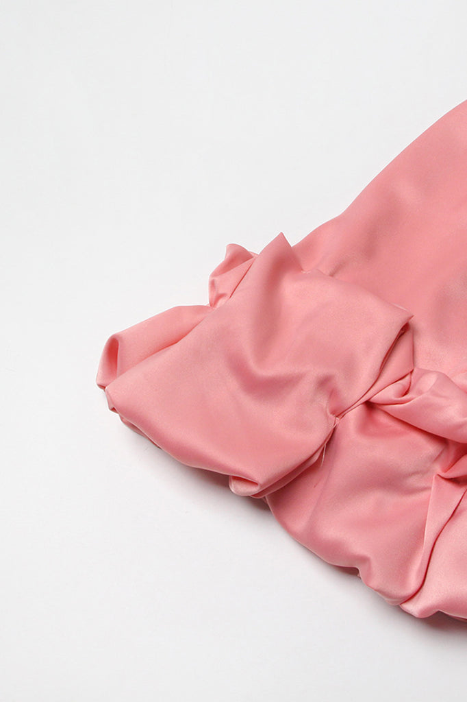 Mini šaty s detailem na lemu - růžové