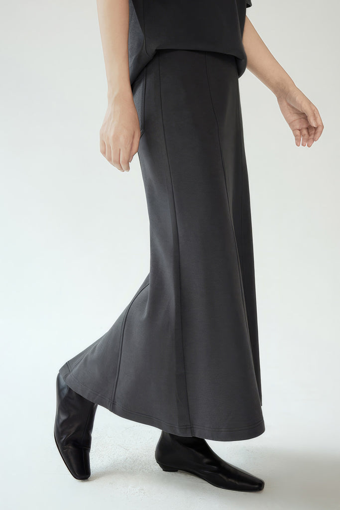 Midi Jersey Skirt - Dark Grey