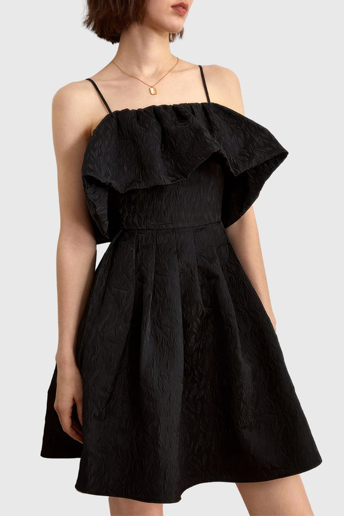Mini Vestido Texturizado - Negro