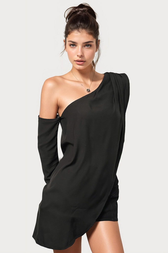 Asymmetric Cut-Out Top - Black