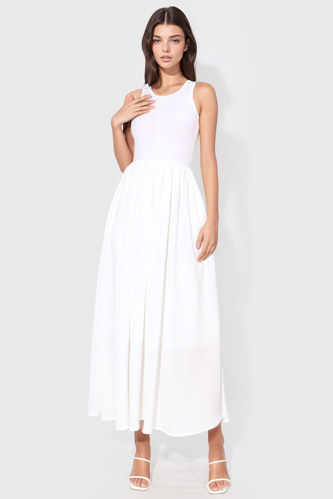 Ærmeløs kjole - hvid