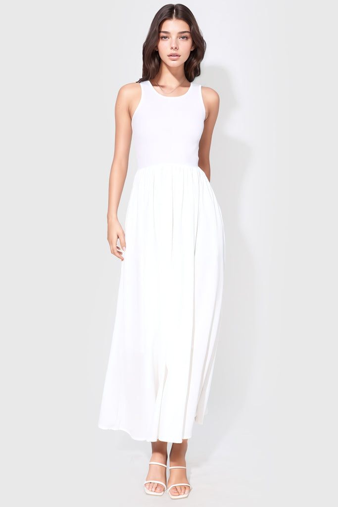 Ärmelloses Kleid - Weiß