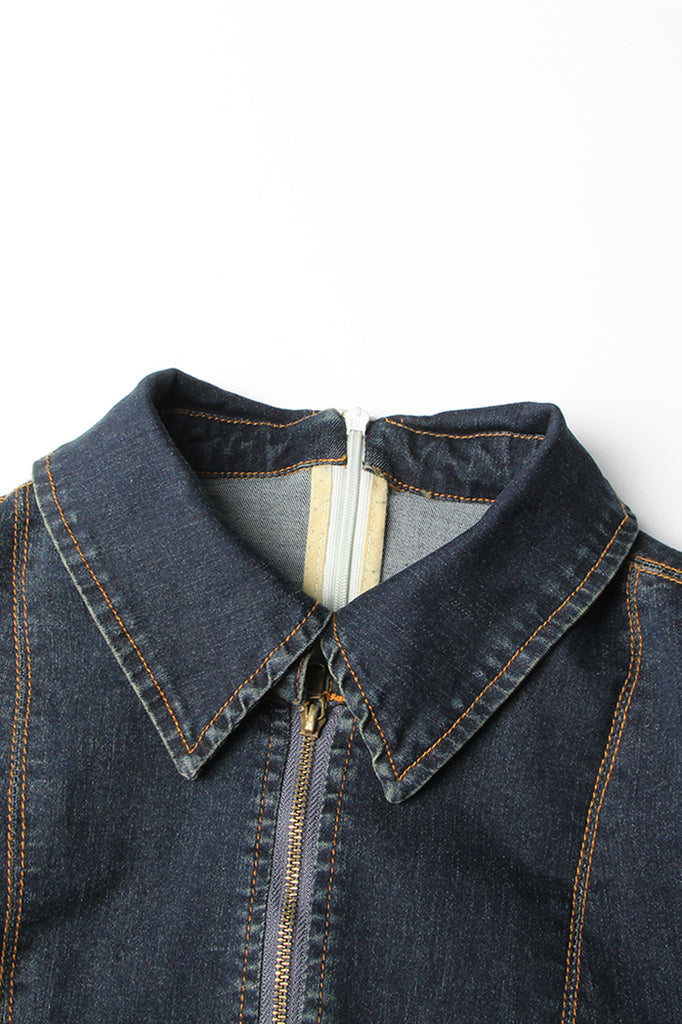 Top en denim à épaules décollées - Bleu foncé