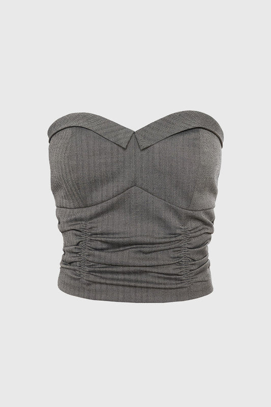 Top Bandeau com decote em forma de coração - Cinzento