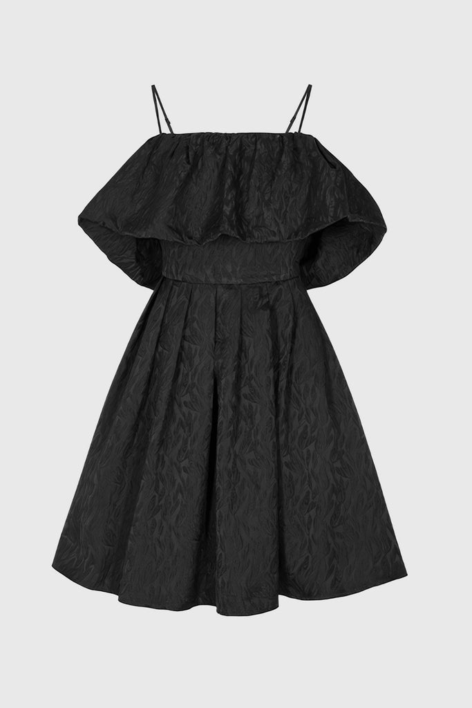 Texturované mini šaty - černé