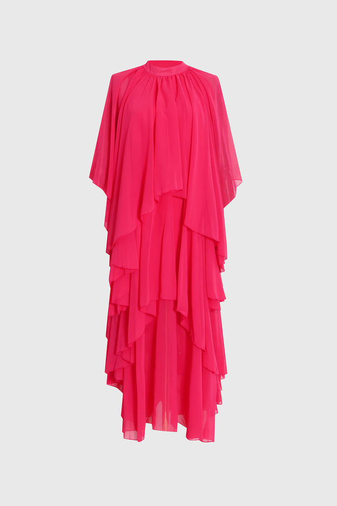 Boheme Maxi Dress met ruches - Roze