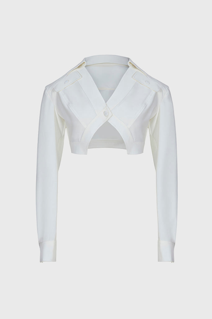 Camisa Corta Irregular - Blanca