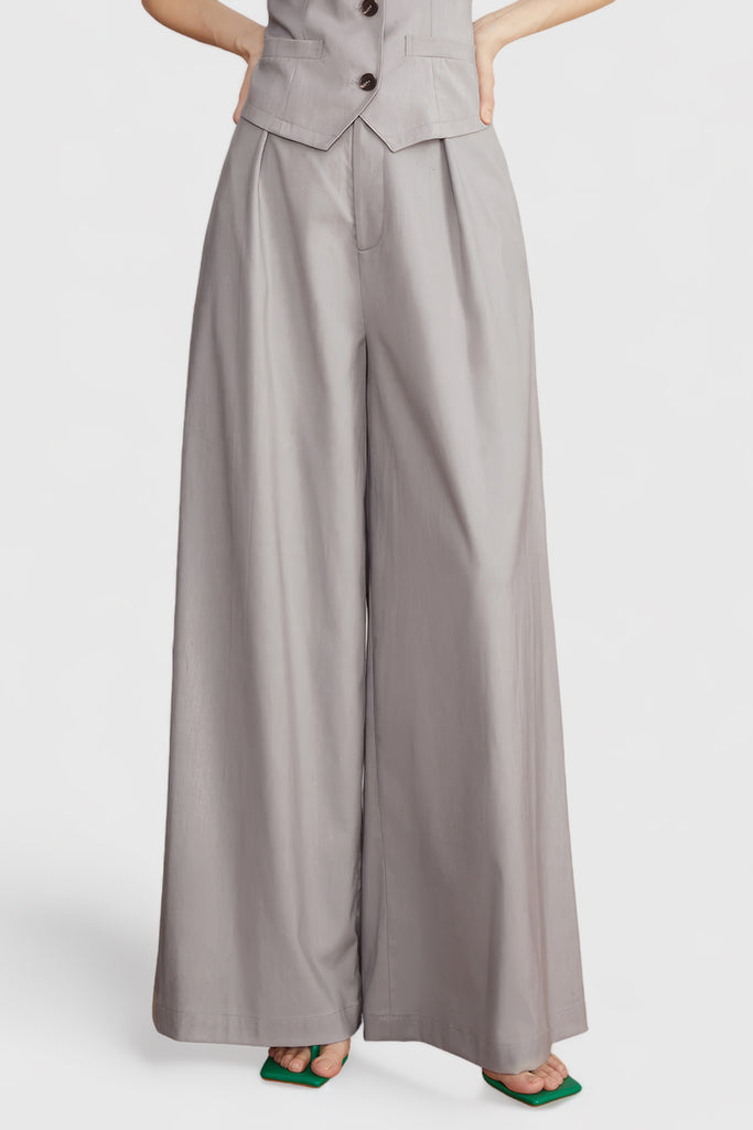 Wide Leg Trousers - Grey