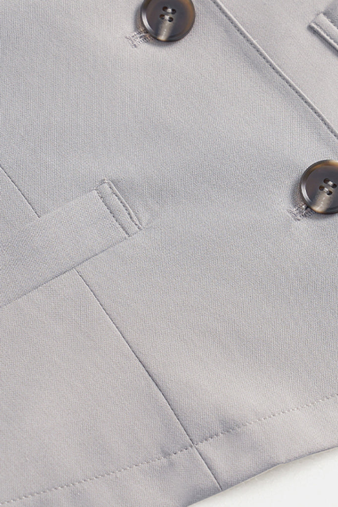 Buttoned Elegant Vest - Grey