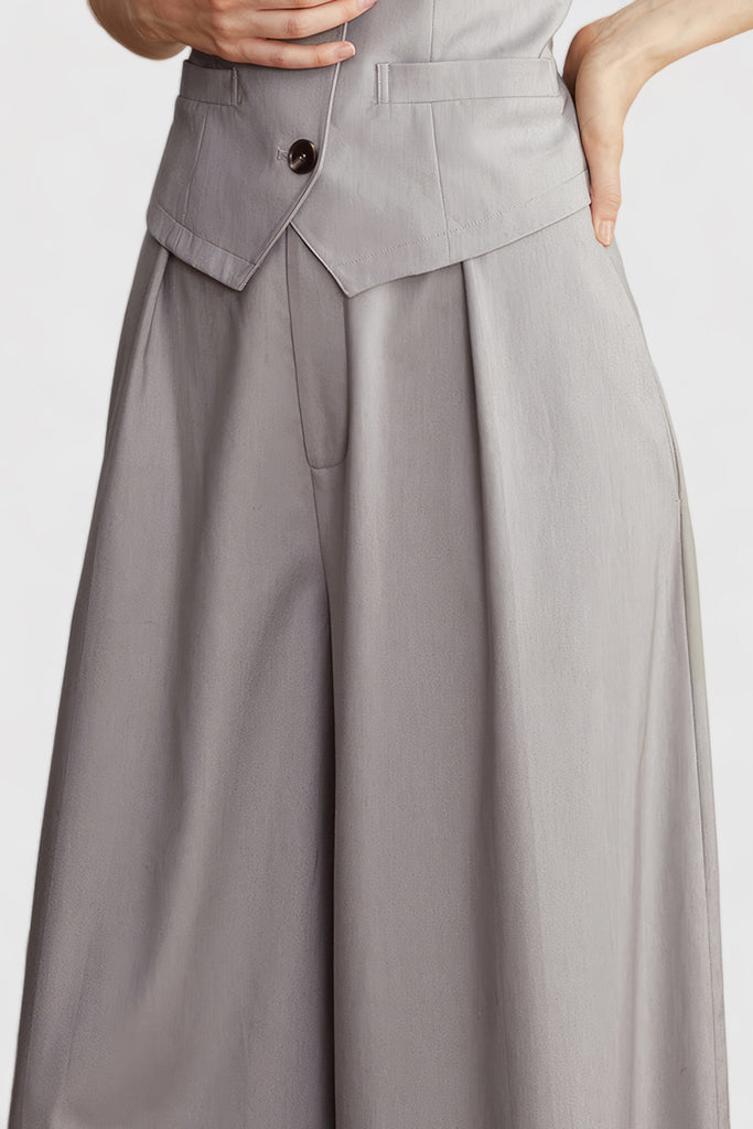 Pantaloni a gamba larga - Grigio