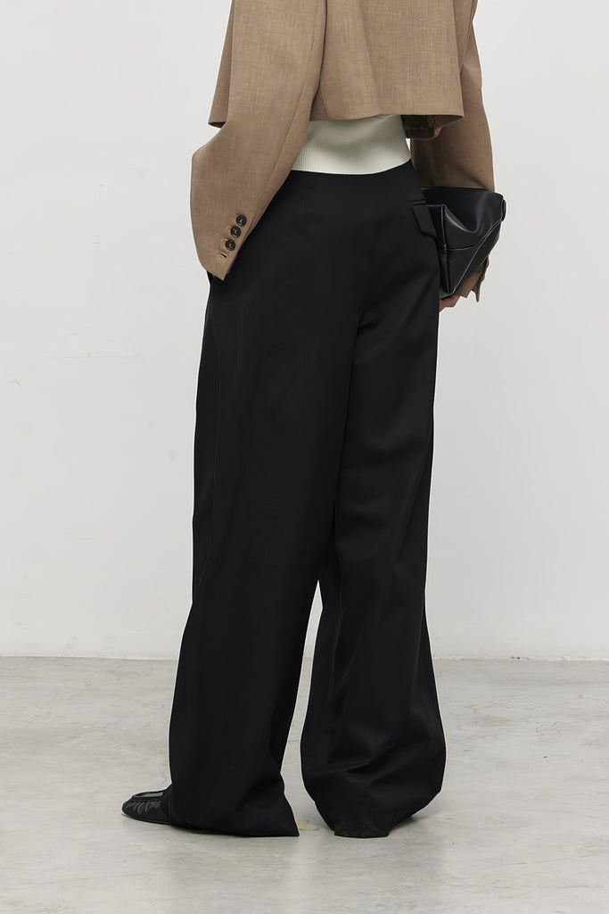 Pantalon plissé oversize - Noir