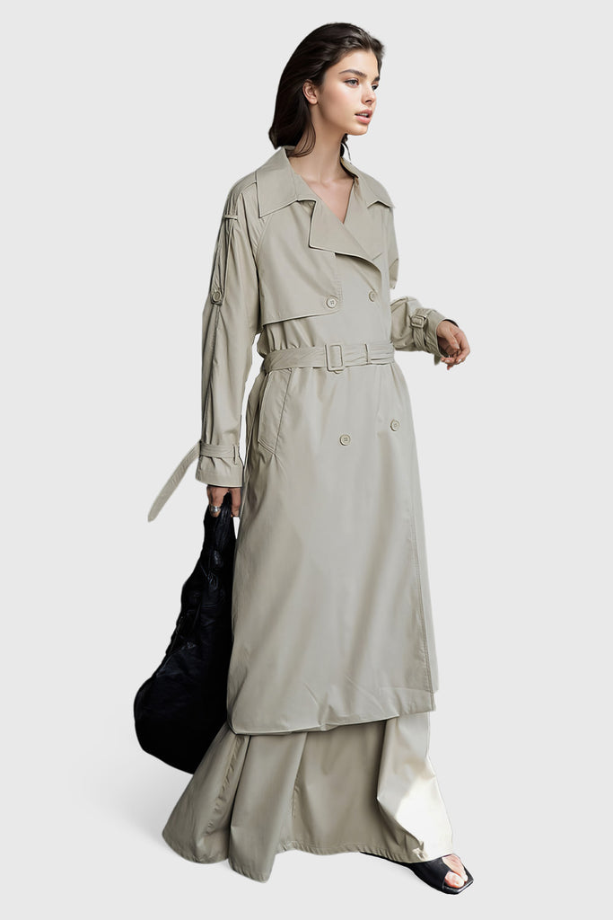 Trench-coat régulier avec ceinture - Vanille