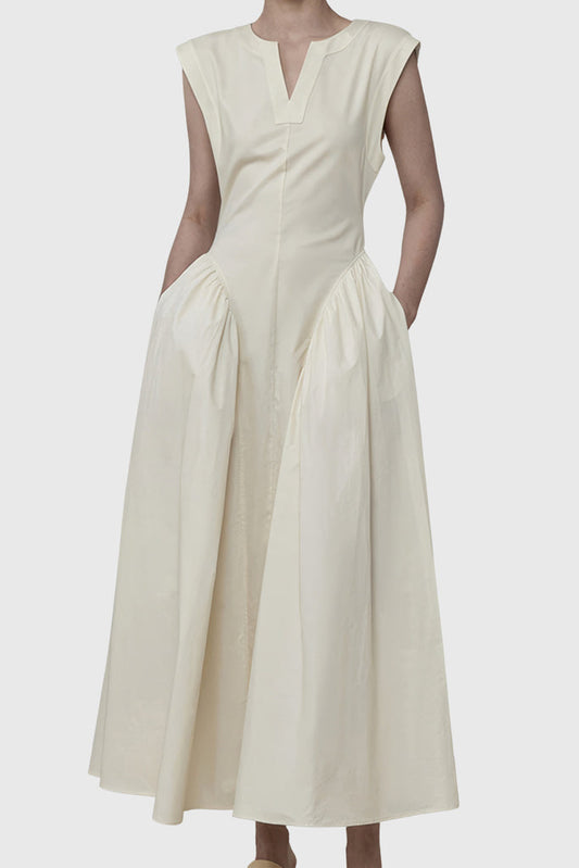 Robe longue à épaules droites - Blanc