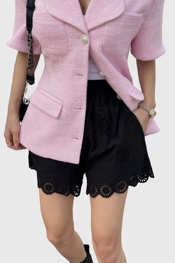 Vintage Blazer with Short Sleeves - Pink