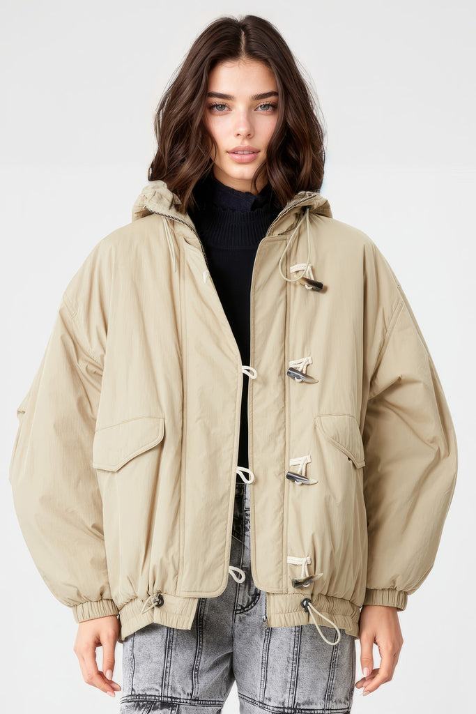 Veste imperméable à capuche - Beige